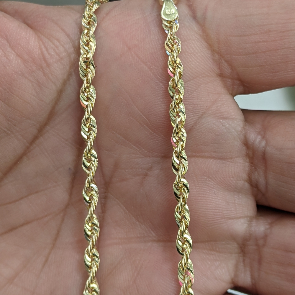 10kt Real Gold Rope Chain - Picture 2 of 9